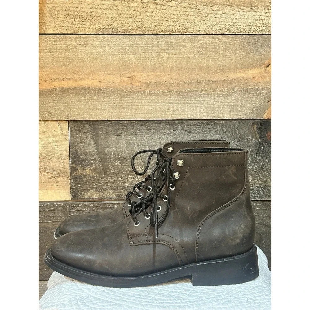 Thursday Handmade Brown Leather Lace Up‎ Boots Men's Size 8.5 EUC